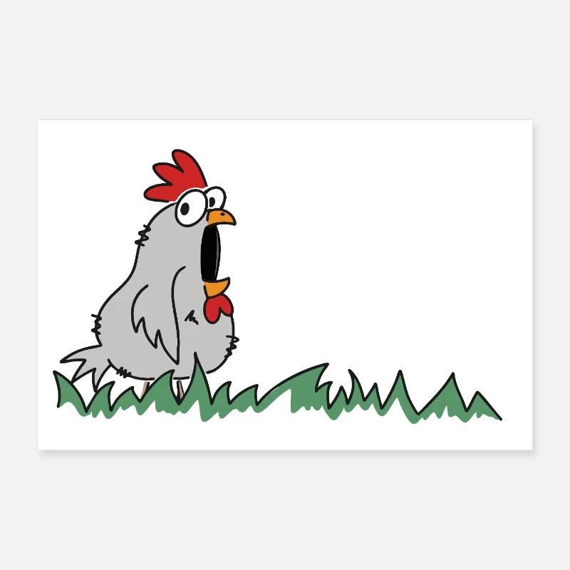 Poule Diva de la Ferme Poster 30 x 20 cm