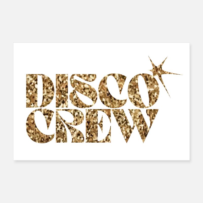 Disco Crew Glitter Logo Doré Poster 30 x 20 cm