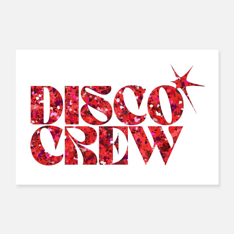Disco Crew Red Neon Splash Poster 30 x 20 cm