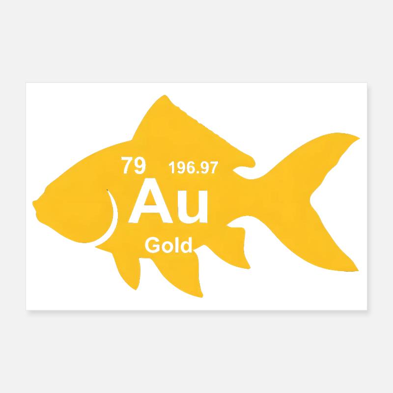 Poisson rouge au Élément Or Amoureux de la Science Poster 30 x 20 cm