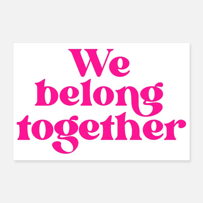 Nous sommes faits pour être ensemble Magenta Typographe - Poster 30 x 20 cm - blanc