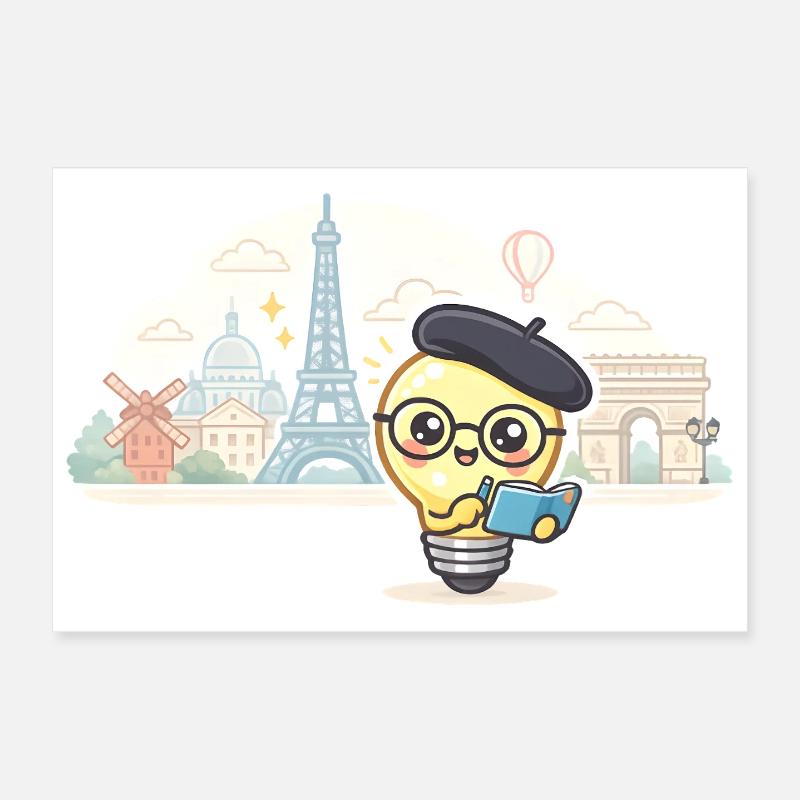 Érudit parisien de l’ampoule Poster 30 x 20 cm