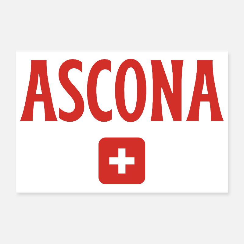 Ascona Schweiz Flagge Poster 30x20 cm