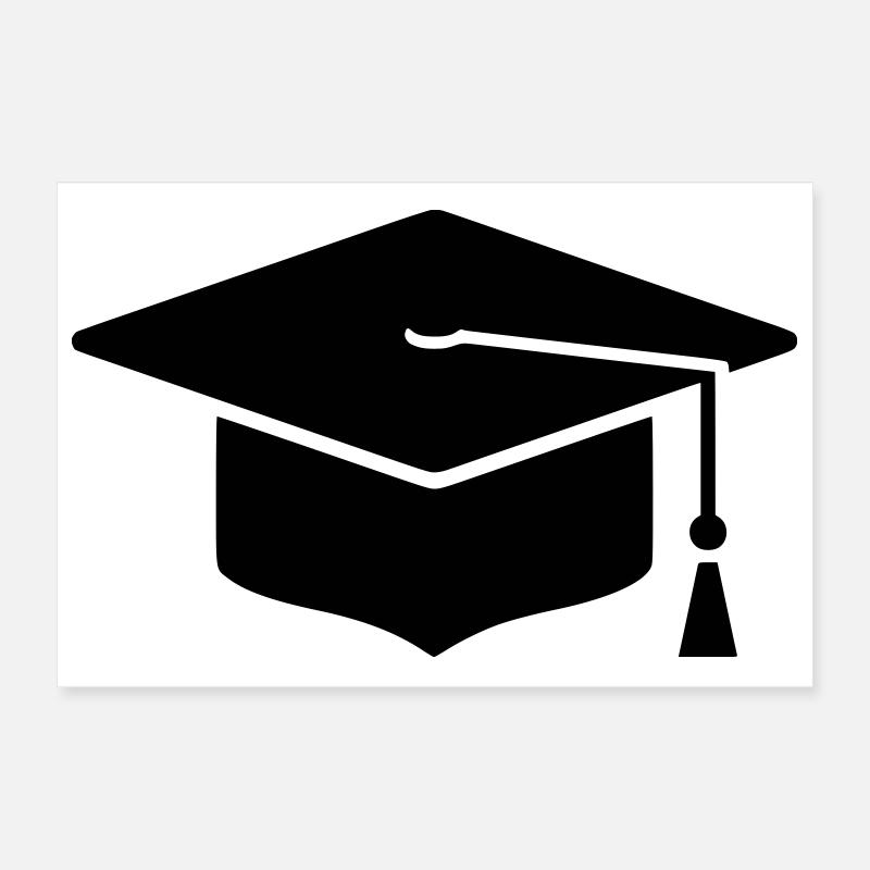 PhD Hat Graduation Icon Poster 12" x 8" (30x20 cm)