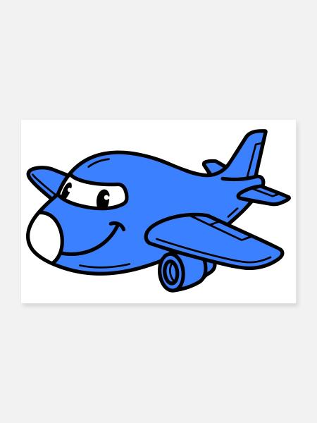 Airplane Kids - Poster 12" x 8" (30x20 cm) - white - Front