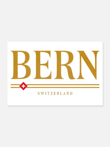 Berne Suisse Or - Poster 30 x 20 cm - blanc - Devant