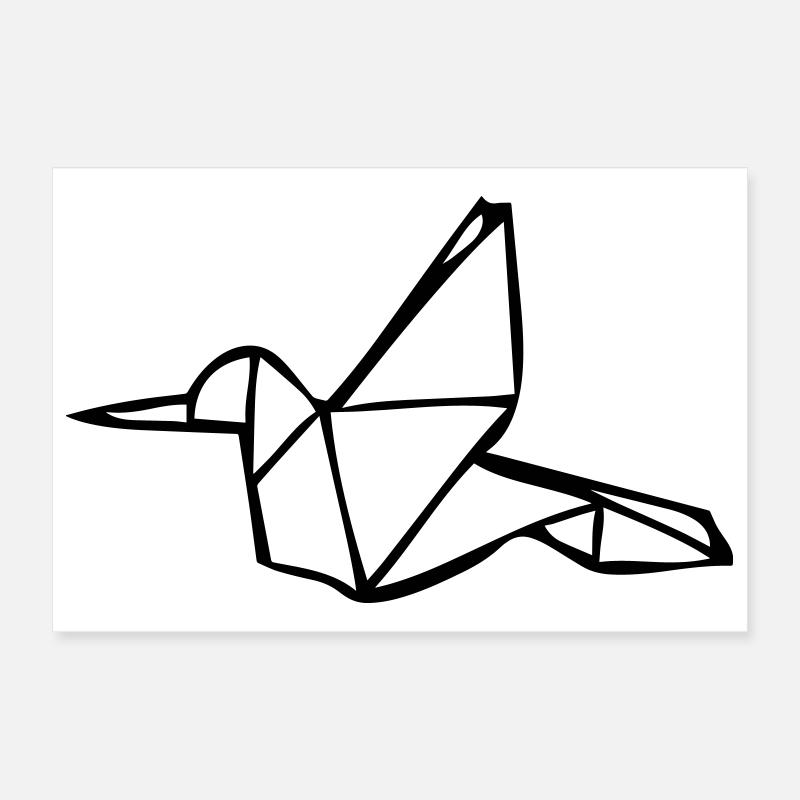 Origami Eisvogel Poster 30x20 cm