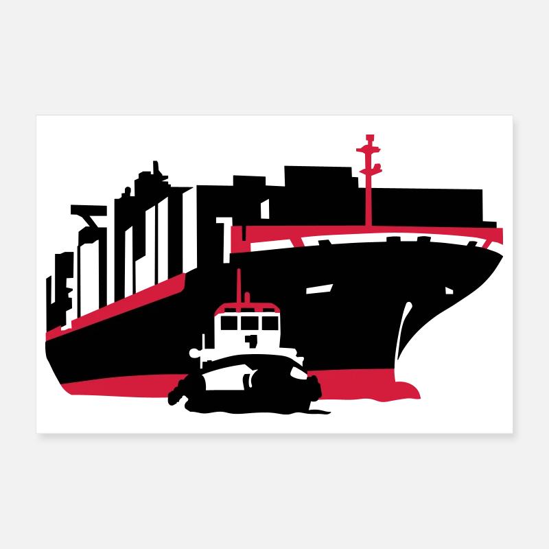 container ship Poster 12" x 8" (30x20 cm)