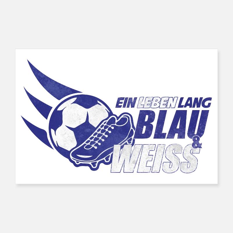 Blue & white a lifetime gift idea Poster 12" x 8" (30x20 cm)