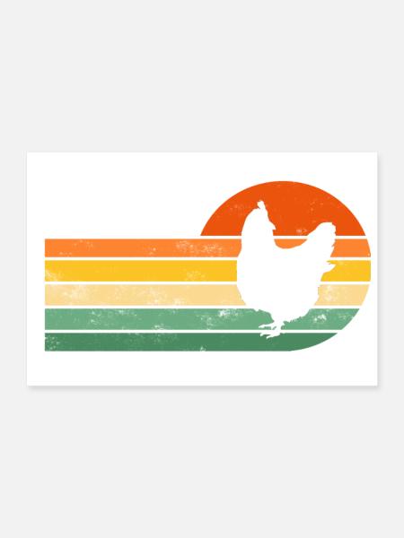 Chicken chickens - Poster 12" x 8" (30x20 cm) - white - Front