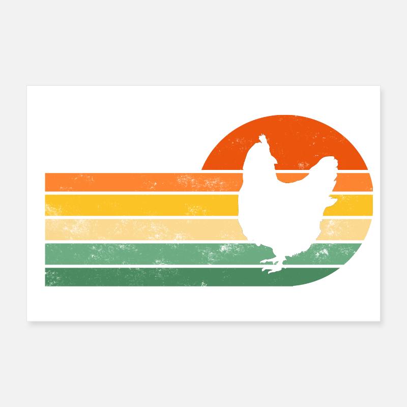 Poulet poules Poster 30 x 20 cm