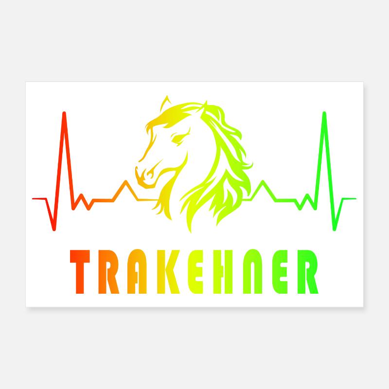 Trakehner Pferde Herzfrequenz Design Poster 30x20 cm