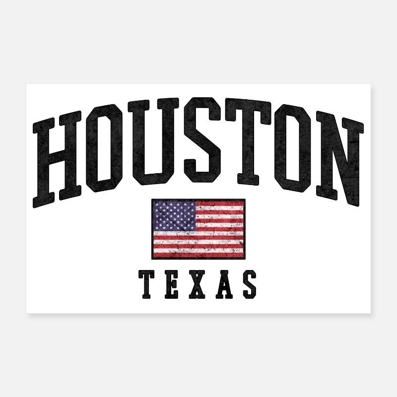 Drapeau du Texas à Houston Poster 30 x 20 cm