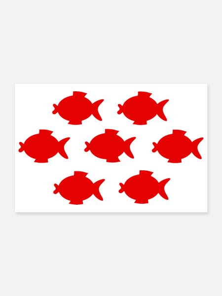 T-shirt poisson, T-shirt poisson, pêche au poisson - Poster 30 x 20 cm - blanc - Devant