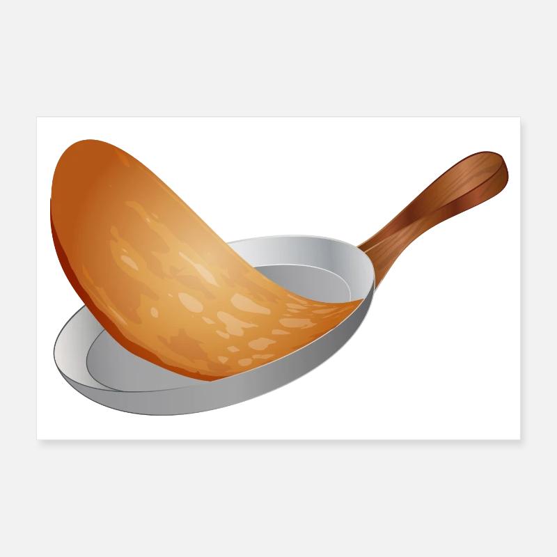tourner les crêpes dorées dans la poêle Poster 30 x 20 cm
