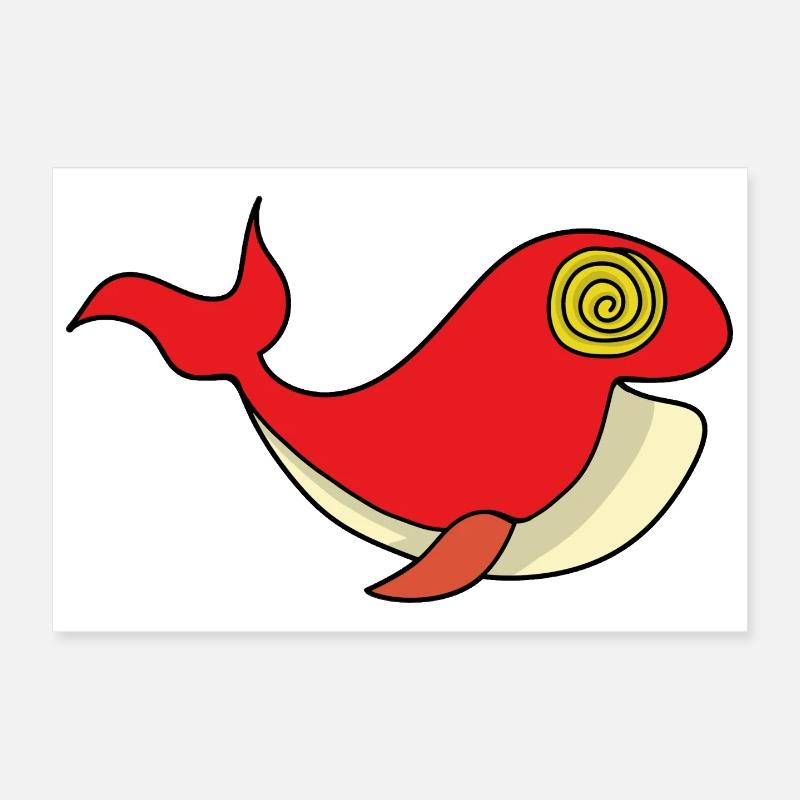 Whale with hypnotizing gaze Poster 12" x 8" (30x20 cm)