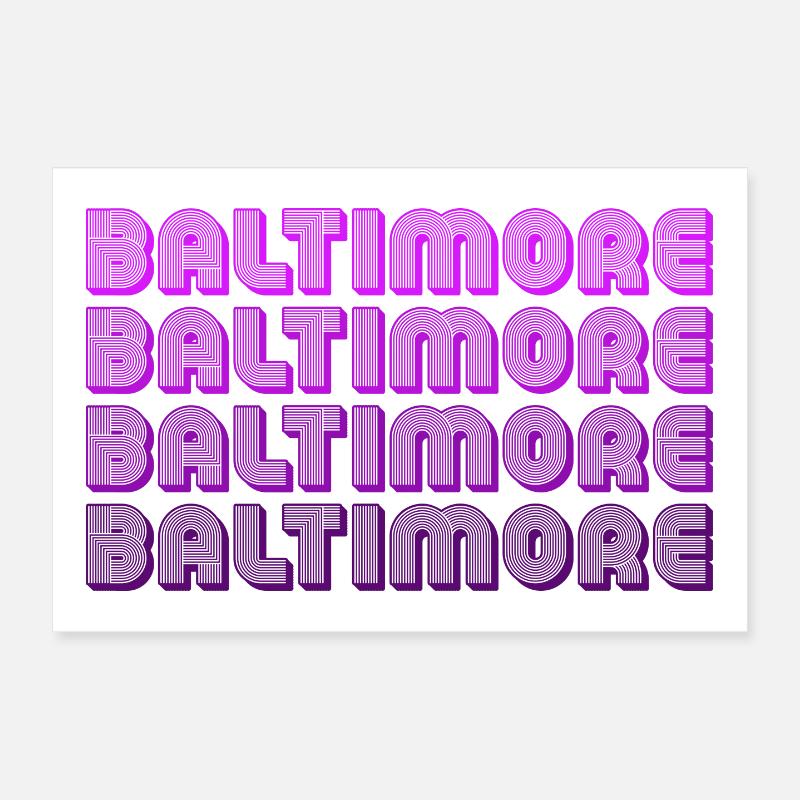 Grille néon de Baltimore Poster 30 x 20 cm
