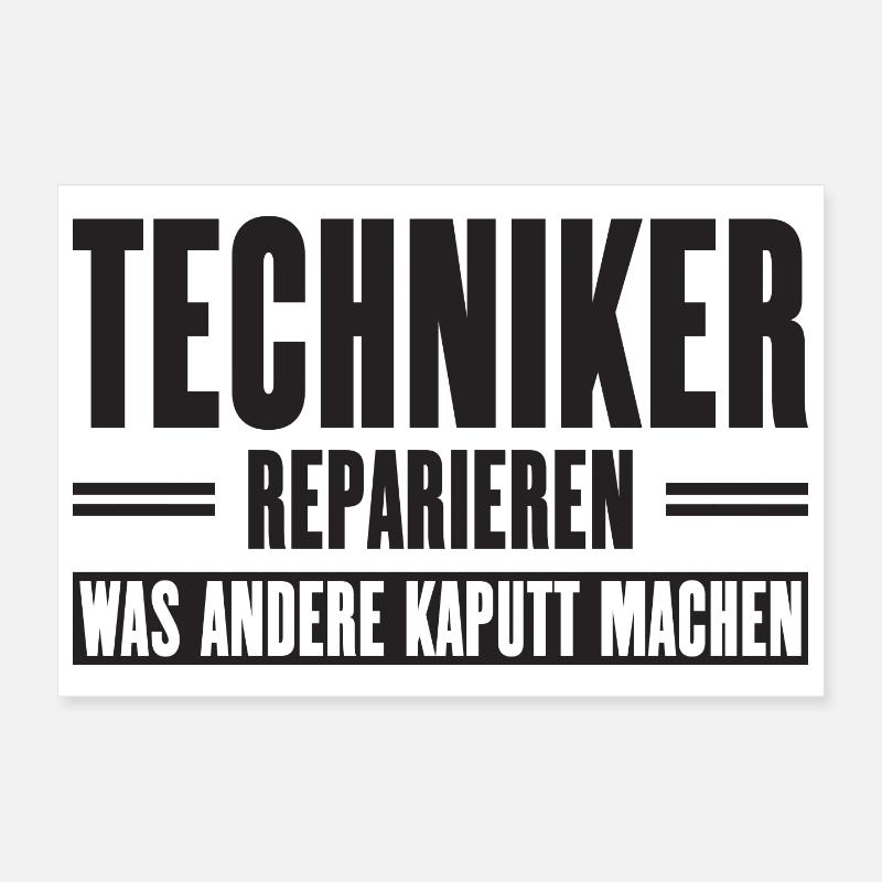 Slogan de soutien technicien de service pour les artisans Poster 30 x 20 cm