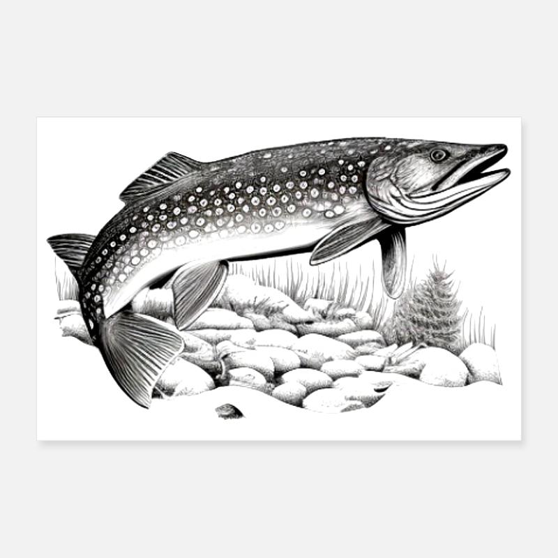 Brochet Poster 30 x 20 cm
