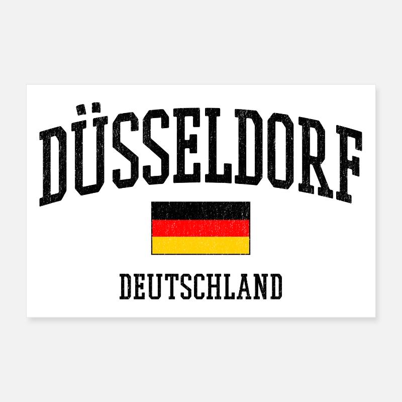 Düsseldorf Deutschland Flagge Städte Motiv Poster 30x20 cm