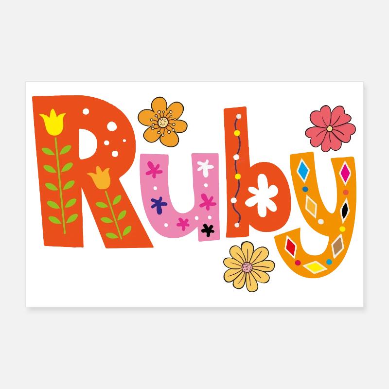 Nom de rubis personnalisé Poster 30 x 20 cm