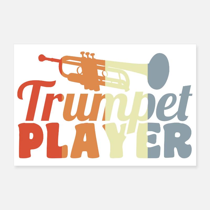Bester Trompetenspieler - Poster 30x20 cm - Weiß