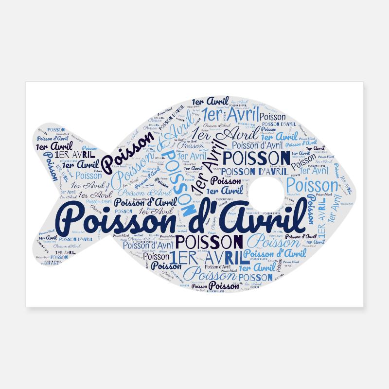 POISSON. POISSON D'AVRIL Poster 30 x 20 cm