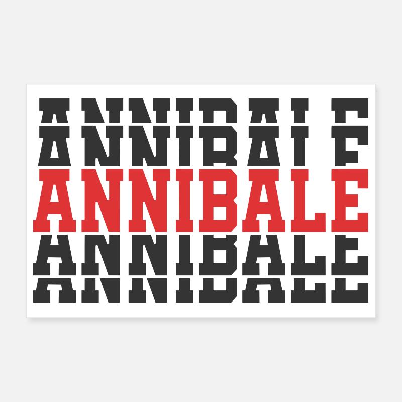 t-shirt Annibale t-shirt gift stacked text Poster 12" x 8" (30x20 cm)
