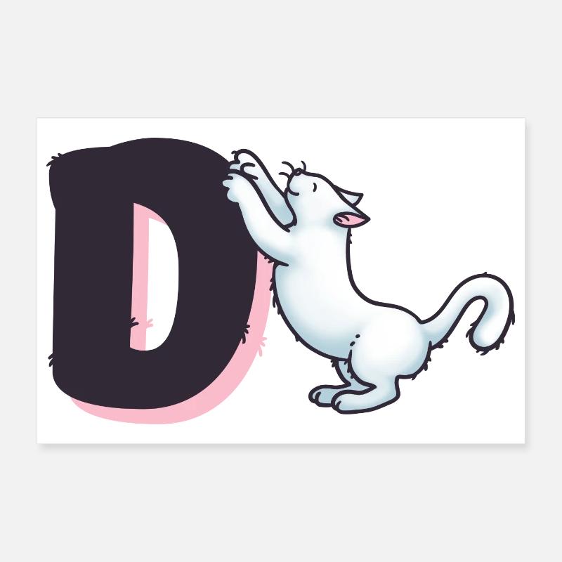Katze Buchstabe D Poster 30x20 cm