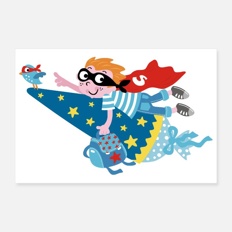 Superheld 2025! Hurra ich bin ein Schulkind! Poster 30x20 cm