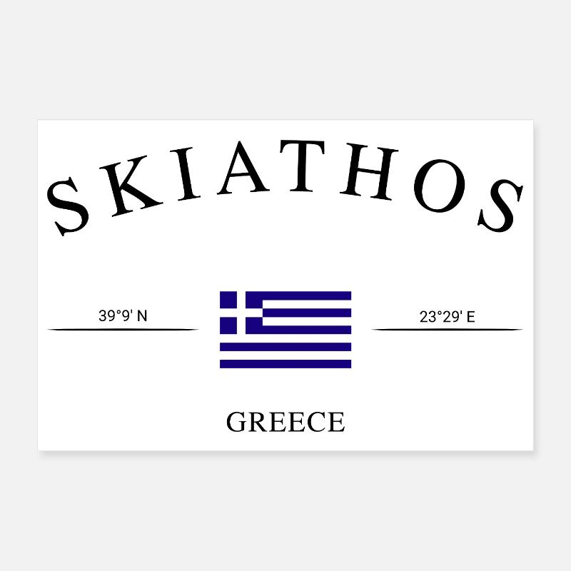 Skiathos Greece – Holiday Souvenir &amp; Gift Poster 12" x 8" (30x20 cm)