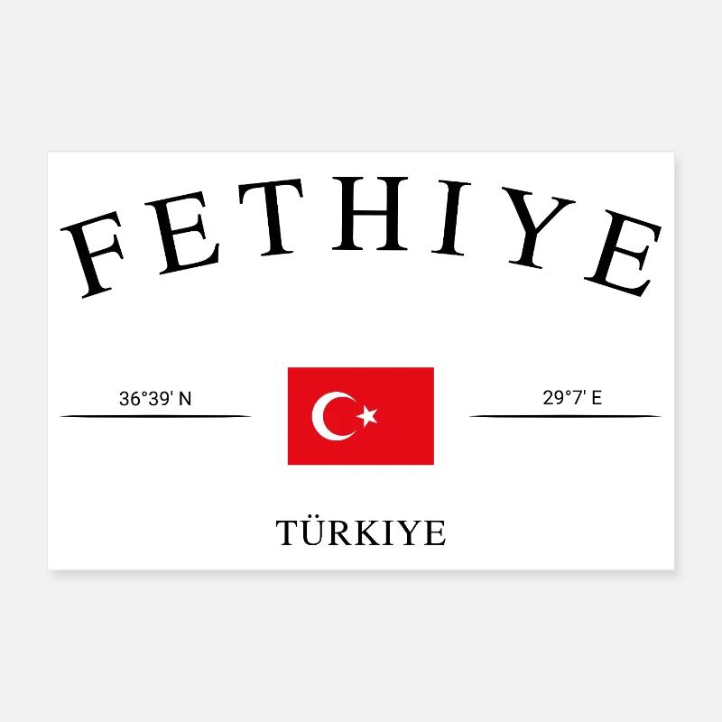 Fethiye Turkey – Holiday Souvenir & Gift Poster 12" x 8" (30x20 cm)