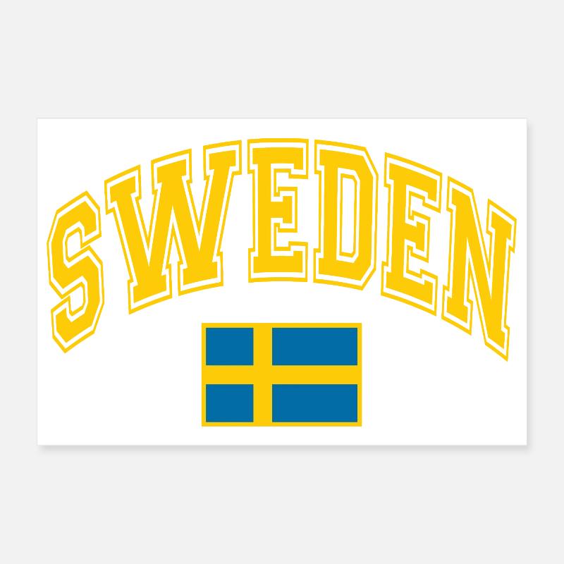 Schweden Flagge - Poster 30x20 cm - Weiß