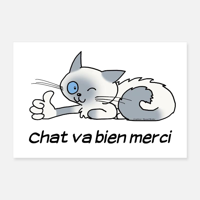 Cat is fine - Poster 12" x 8" (30x20 cm) - white