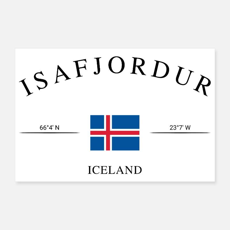 Ísafjörður Islande – Souvenir et cadeau de vacances Poster 30 x 20 cm