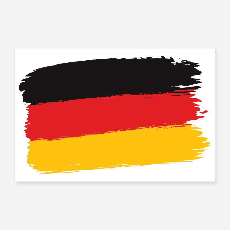 Deutschland Flagge Pinselstrich Poster 30x20 cm