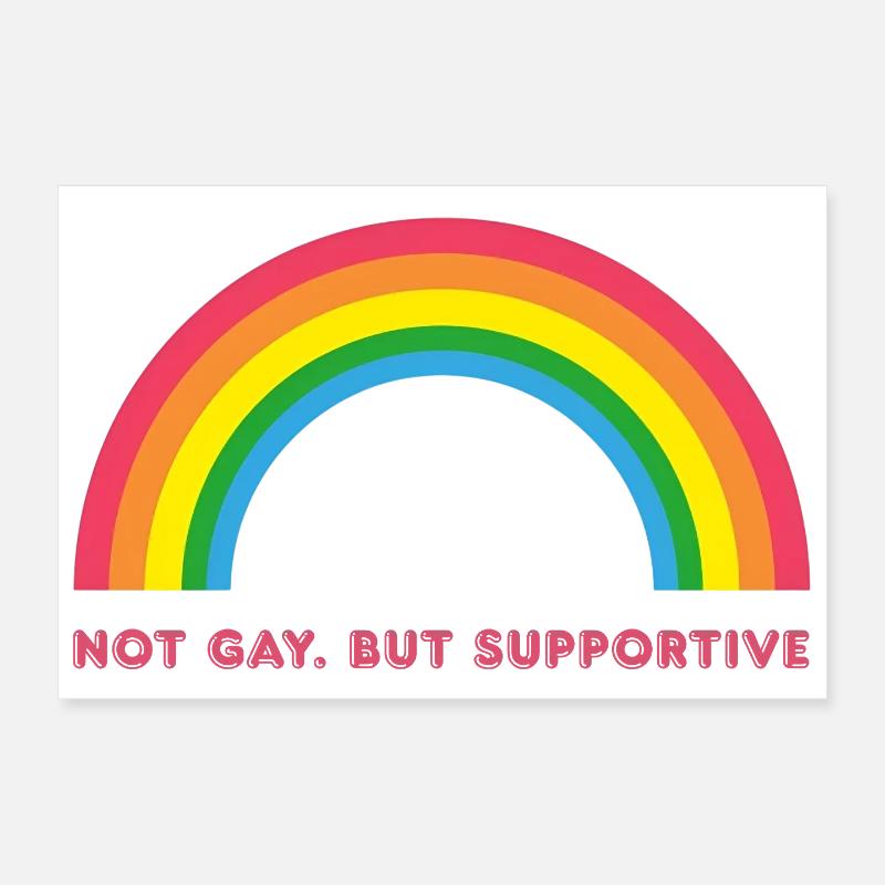 Vintage Retro Regenbogen Sterne – Supportive Poster 30x20 cm