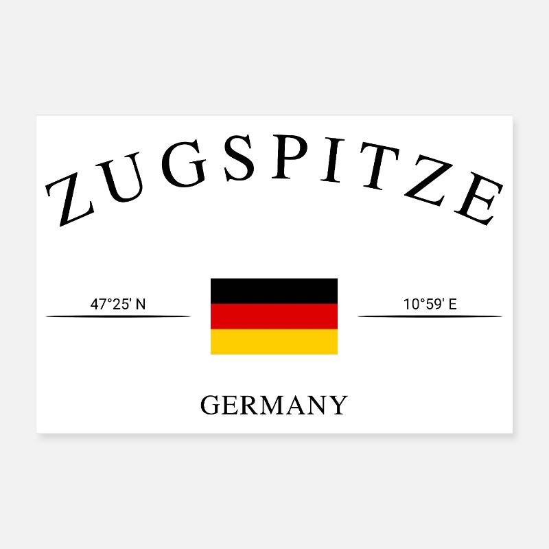 Zugspitze Germany – Holiday Souvenir & Gift Poster 12" x 8" (30x20 cm)