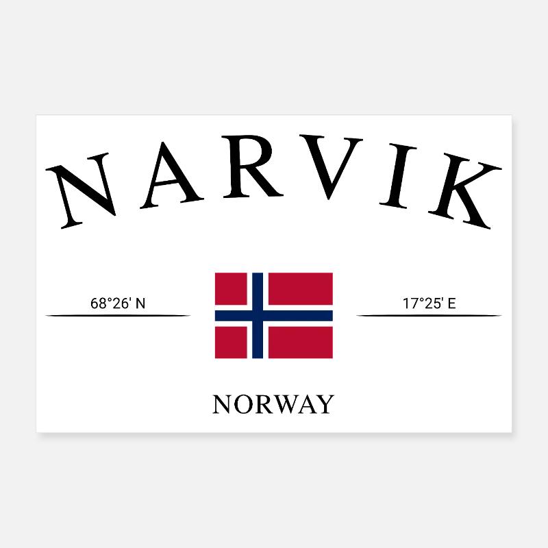 Narvik Norway – Holiday Souvenir & Gift Poster 12" x 8" (30x20 cm)