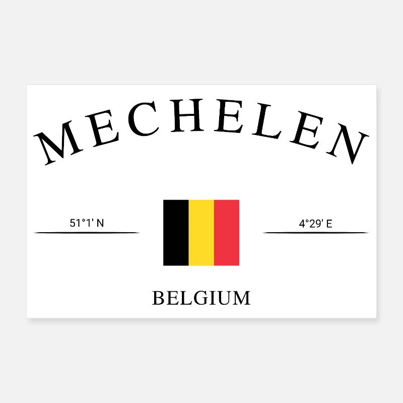 Mechelen Belgium – Holiday Souvenir & Gift Poster 12" x 8" (30x20 cm)