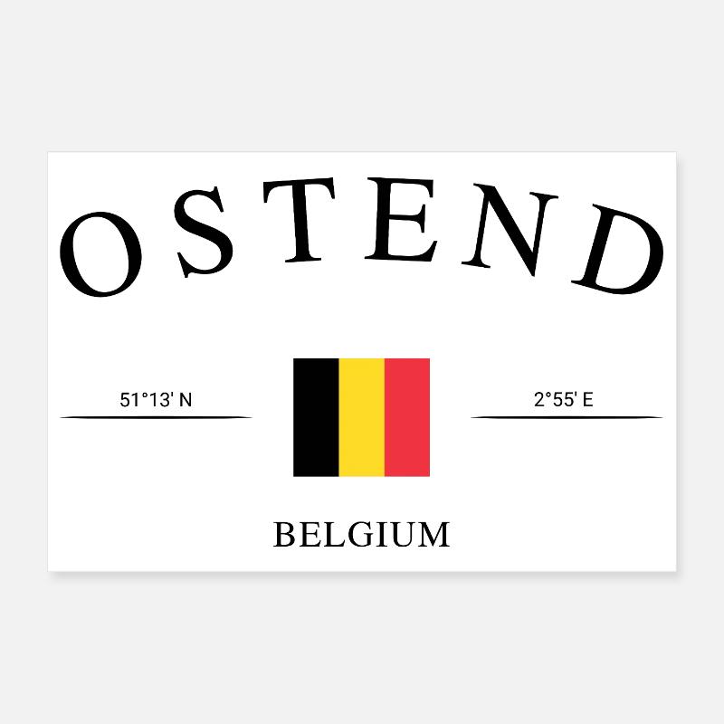 Ostend Belgium – Holiday Souvenir & Gift Poster 12" x 8" (30x20 cm)