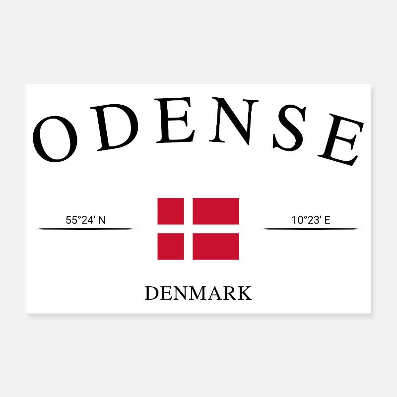 Odense, Denmark – Holiday Souvenir & Gift Poster 12" x 8" (30x20 cm)