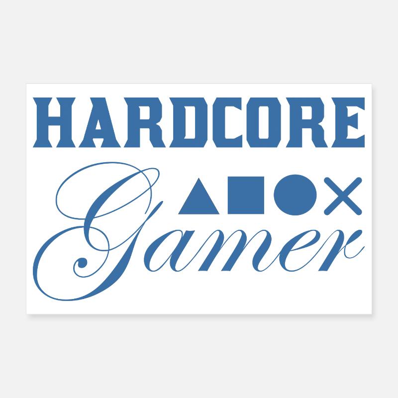 Hardcore Gamer Geometry Blue Poster 12" x 8" (30x20 cm)