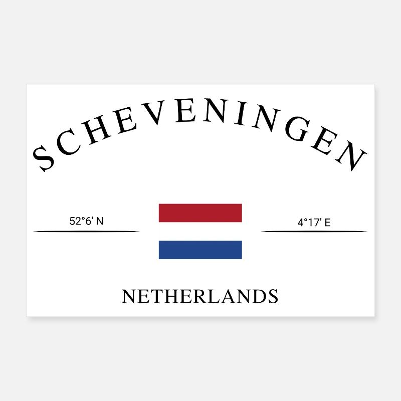 Scheveningen Netherlands Holiday Souvenir Gift Poster 12" x 8" (30x20 cm)