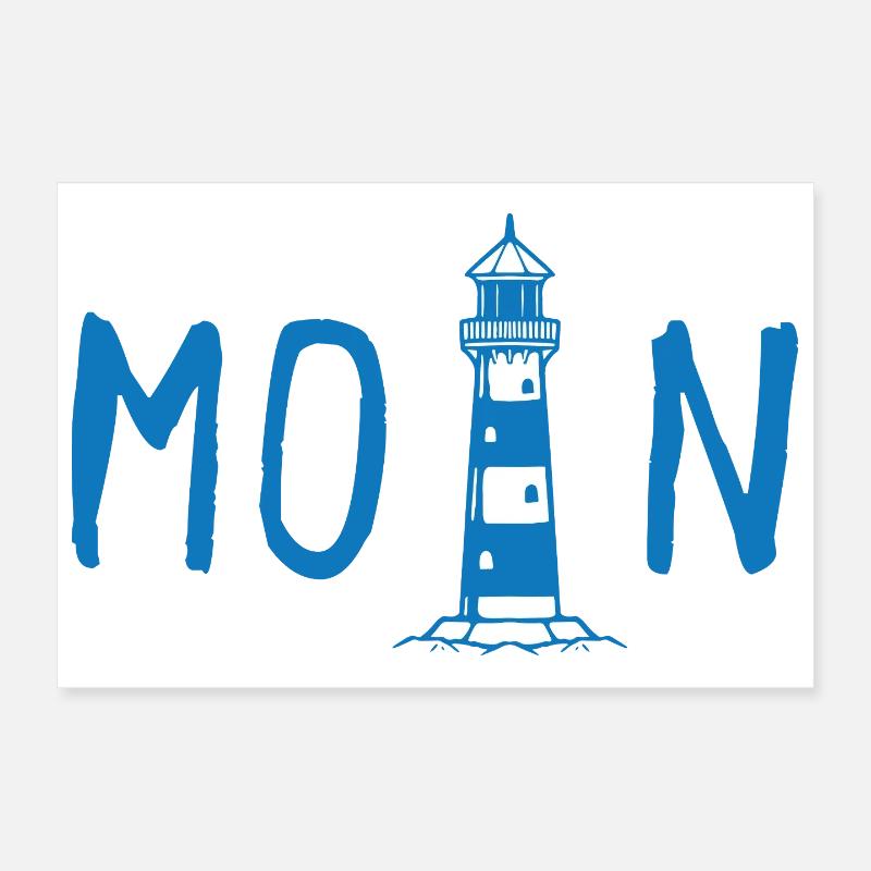 Moin with lighthouse Poster 12" x 8" (30x20 cm)