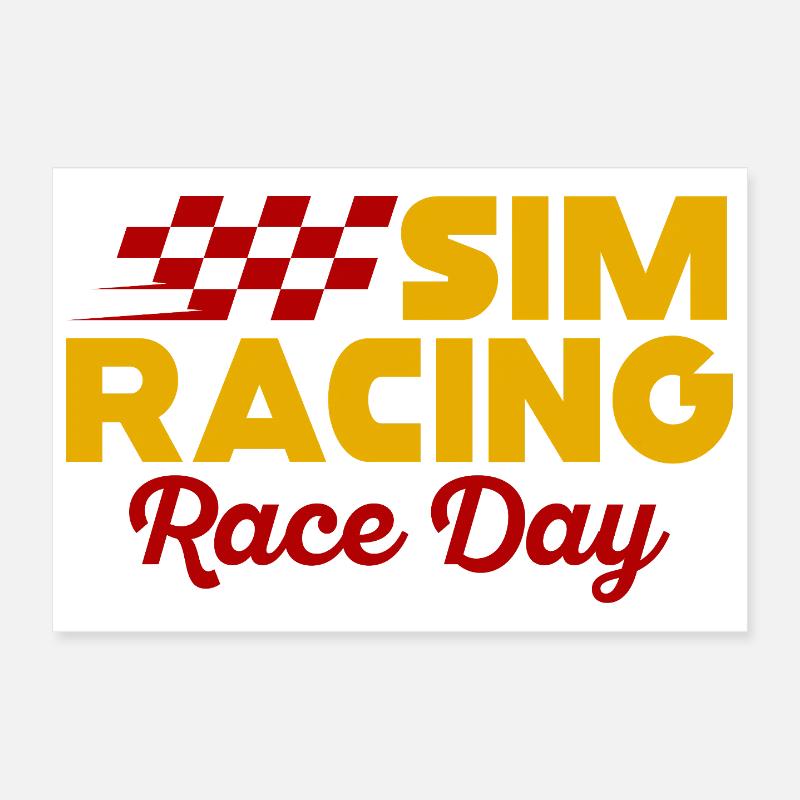 Sim Racing Renntag Poster 30x20 cm