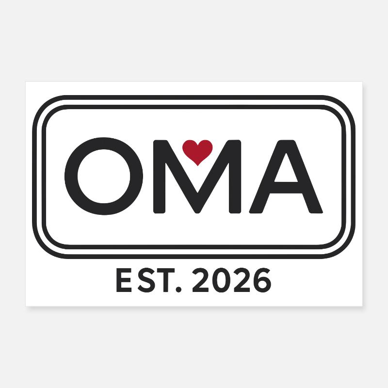 OMA EST. 2026 Stolze Großmutter Ankündigung Poster 30x20 cm