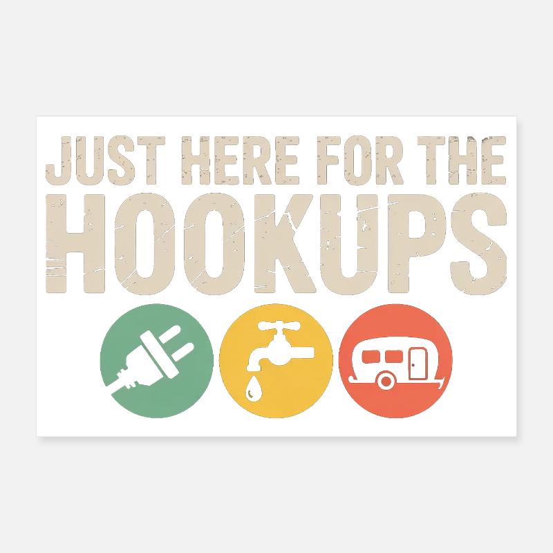 Ich bin nur wegen der Hookups Wohnmobil-Tee hier Poster 30x20 cm