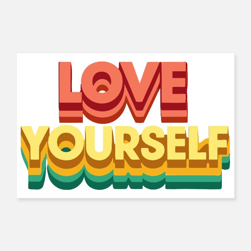 Retro Regenbogen-Selbstliebe Poster 30x20 cm