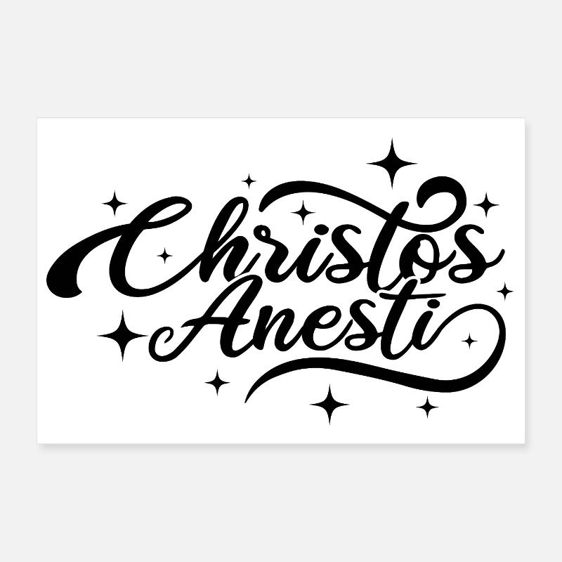 Christos Anesti Orthodox Easter Pascha Poster 12" x 8" (30x20 cm)